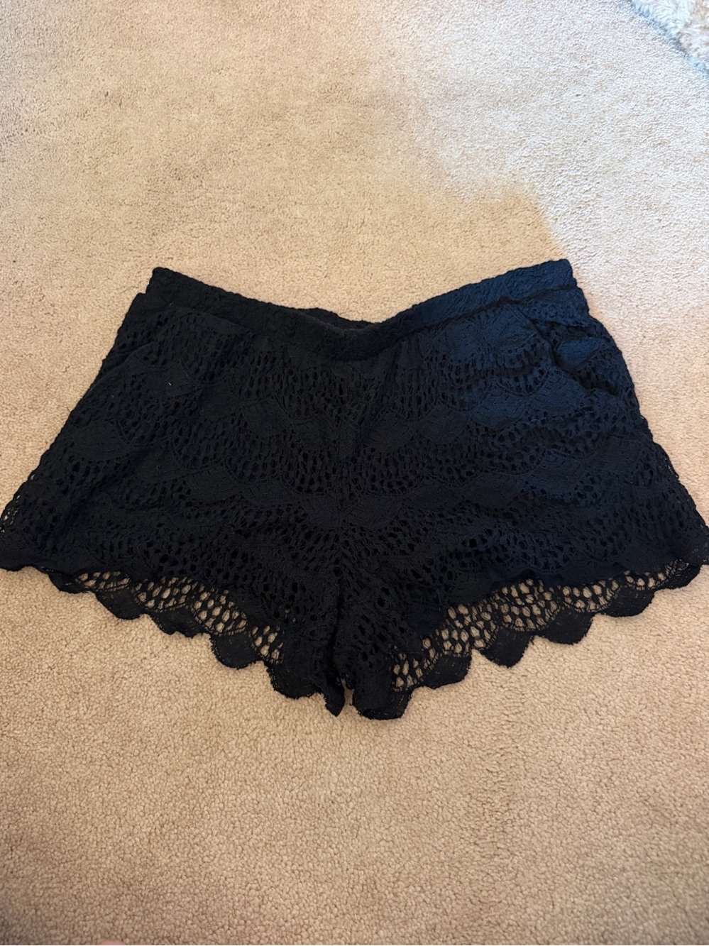 Ella Moss Black Crochet Lace Skort